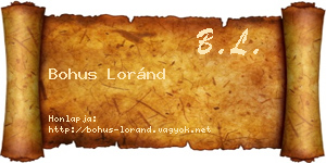 Bohus Loránd névjegykártya